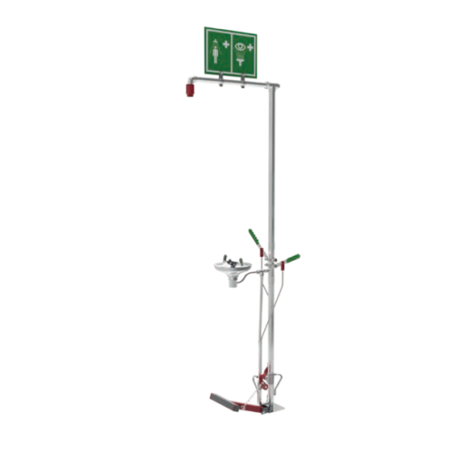 self-draining decontamination showers